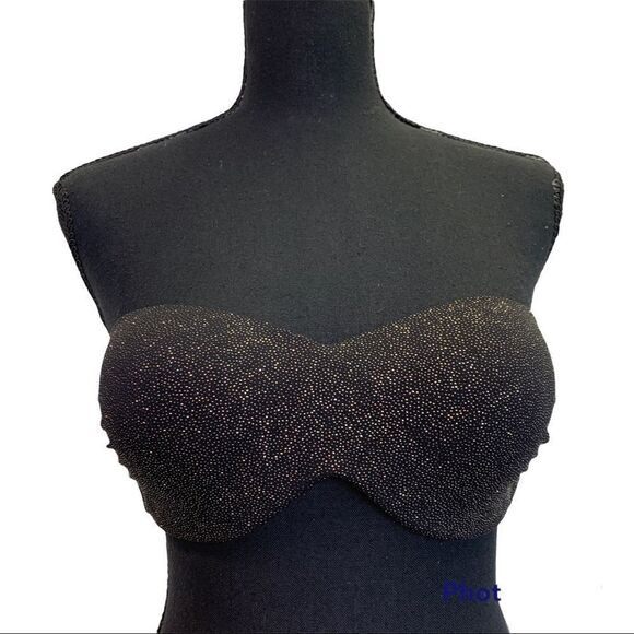 Sogno D’oro Black gold glitter bikini top size 44/US12 - Picture 1 of 10